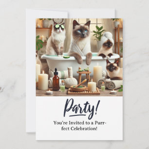 Katze Geburtstagsparty Einladungskarte Einladung
