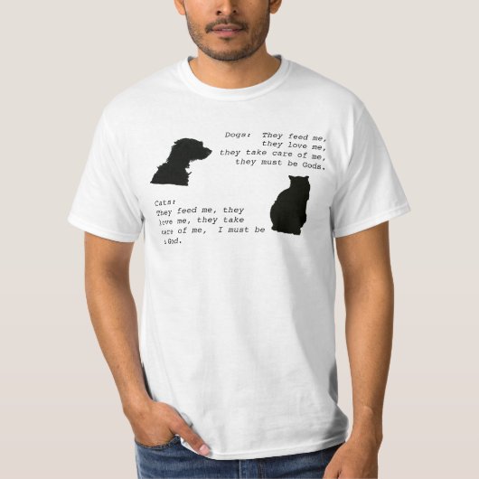 Katze gegen Hund T-Shirt (Vorderseite)