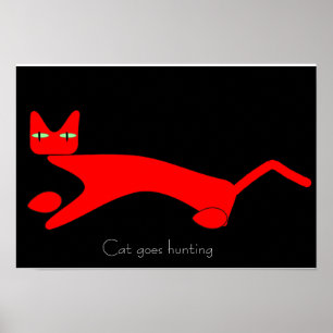 Katze geht auf die Jagd Poster