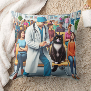 Katze geht ins Krankenhaus Kissen