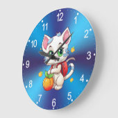 Katze geht zur Schule-85241 Große Wanduhr (Winkel)