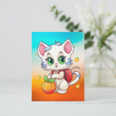 Katze geht zur Schule-85241 Postkarte (Stehend Vorderseite)