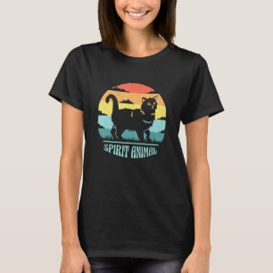 Katze - Geist Tier Coole Vintage Retro-Sonnenunter T-Shirt