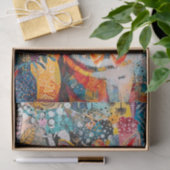 Katze Gemischte Gemischte Papier Collage Tissue-Pa (Geschenk)