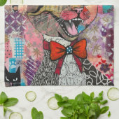 Katze Gemischtes Gemischtes Papier Collage Küchenh Geschirrtuch (Gefaltet)