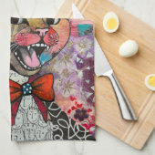 Katze Gemischtes Gemischtes Papier Collage Küchenh Geschirrtuch (Viertel Falte)