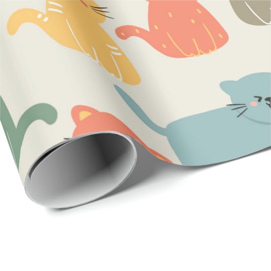 Katze Geschenkpapier (Rolleneckpunkt)