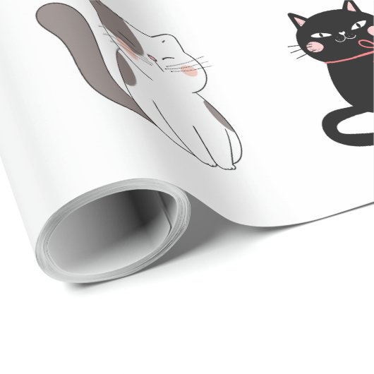 Katze Geschenkpapier (Rolleneckpunkt)