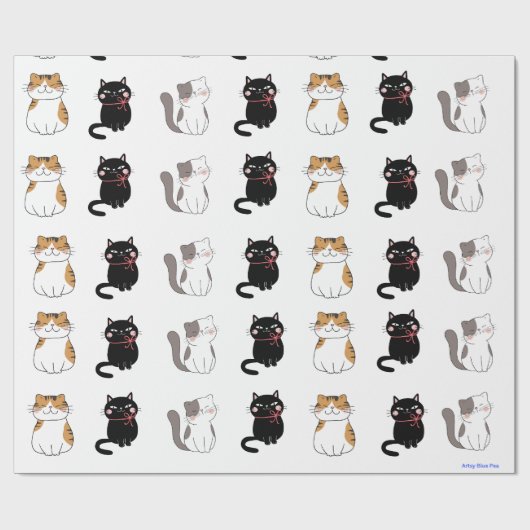 Katze Geschenkpapier (Flach)