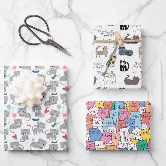 Katze Geschenkpapier Set (Vorderseite)