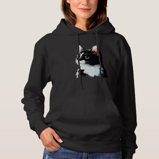 Katze Gesicht Katze Hoodie (Vorderseite)