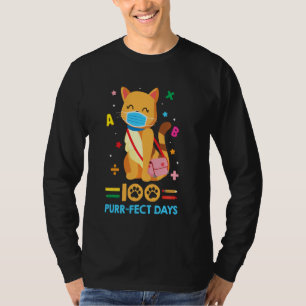 Katze Gesicht Maske lustige 100 Tage der Schule Ki T-Shirt