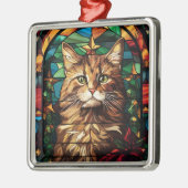 KATZE-GESICHT MIT HELLFARBENEN GLAS-CHRISTMAS ORNAMENT AUS METALL (Links)