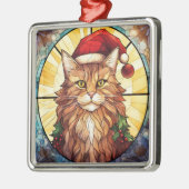 KATZE-GESICHT MIT HELLFARBENEN GLAS-CHRISTMAS ORNAMENT AUS METALL (Links)