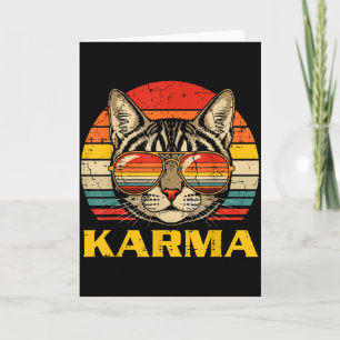 Katze Gesicht Sungles Karma Lustige Kätzchen Kitty Karte