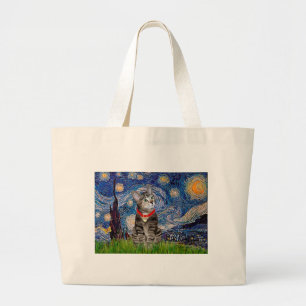 KATZE (Getigert2) - Sternennacht Jumbo Stoffbeutel