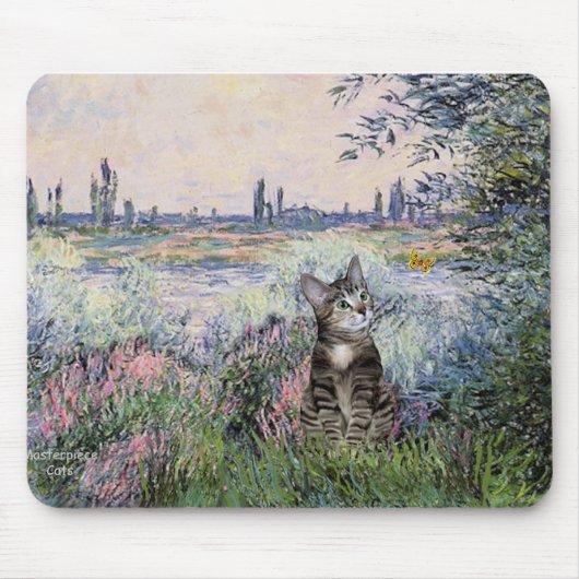 Katze (Getigert 2) - An der Seine Mousepad (Vorne)