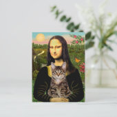 KATZE (Getigert) - Mona Lisa Postkarte (Stehend Vorderseite)