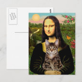 KATZE (Getigert) - Mona Lisa Postkarte (Vorne/Hinten)