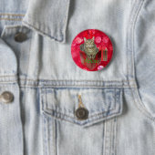 Katze Gewartet für Santa Button (Beispiel)