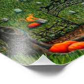 KATZE-GHOSTEN IN NEUN LEBENS FRIEDHOF, SPOOKY FOLK FOTODRUCK (Ecke)