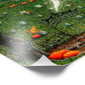 KATZE-GHOSTEN IN NEUN LEBENS FRIEDHOF, SPOOKY FOLK FOTODRUCK (Ecke)