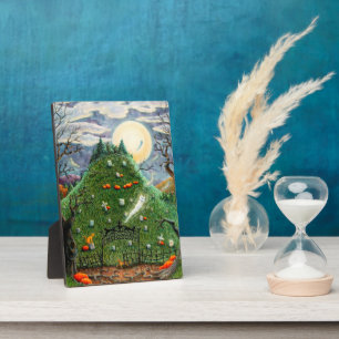 KATZE-GHOSTEN IN NEUN LEBENS FRIEDHOF, SPOOKY FOLK FOTOPLATTE