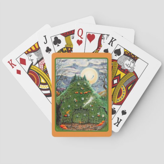 KATZE-GHOSTEN IN NEUN LEBENS FRIEDHOF, SPOOKY FOLK SPIELKARTEN (Rückseite)