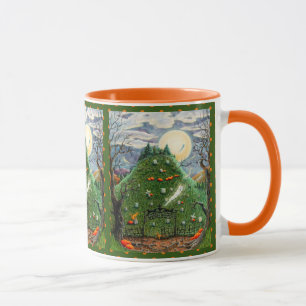 KATZE-GHOSTEN IN NEUN LEBENS FRIEDHOF, SPOOKY FOLK TASSE