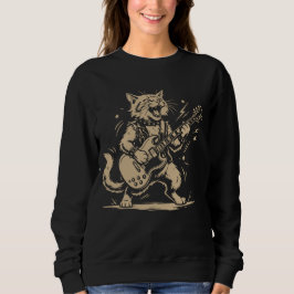 Katze Gitarre Musikliebhaber Cartoon-Tier-Design Sweatshirt
