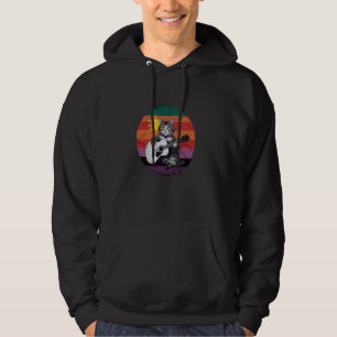 Katze Gitarre spielen Männer Frauen Kinder Hoodie