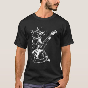 Katze Gitarrist Gitarre - Britisch Kurzhaar Vater T-Shirt