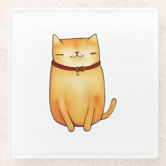 Katze Glasuntersetzer (Vorderseite)