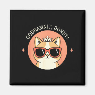 Katze - Godit, Donut! Sy Retro Katzenliebhaber-Des Magnet