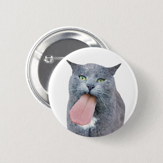 Katze Got deine Zunge? Button (Vorne & Hinten)