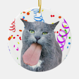 Katze Got deine Zunge? Keramik Ornament