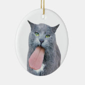 Katze Got deine Zunge? Keramik Ornament (Rechts)