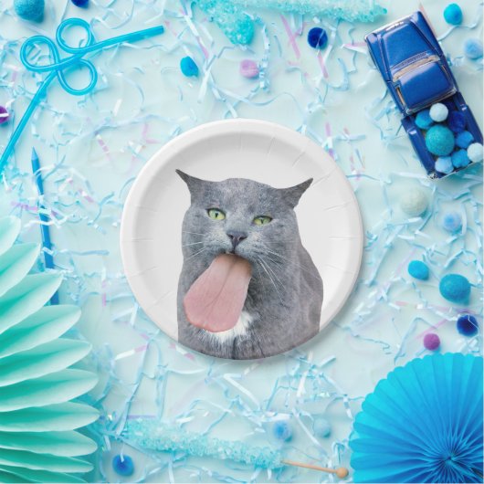 Katze Got deine Zunge? Pappteller (Party)