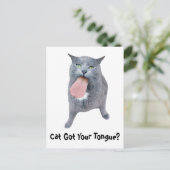 Katze Got deine Zunge? Postkarte (Stehend Vorderseite)