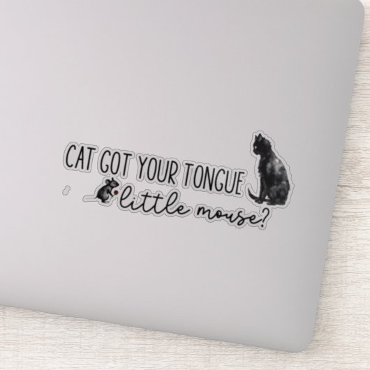 Katze got der Zunge kleine Maus, verfolgt Adeline Aufkleber (Detail)