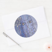 "Katze Got die Blues" Runder Aufkleber (Umschlag)