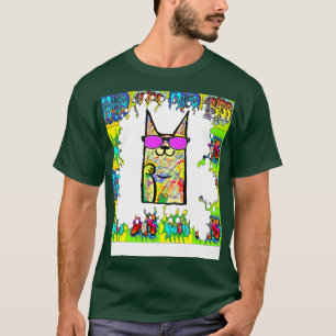 Katze Graffiti coole Kunst T-Shirt