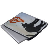 Katze Graffiti Laptop Ärmel. Laptopschutzhülle (Vorne Knopf)