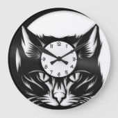 Katze Große Wanduhr (Vorderseite)