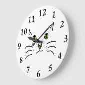 Katze Große Wanduhr (Winkel)