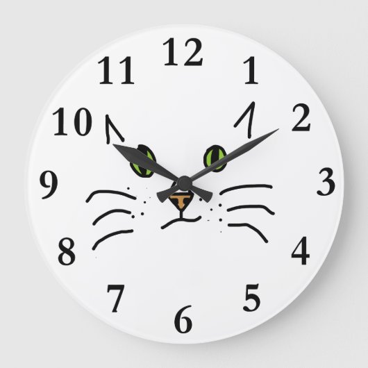 Katze Große Wanduhr (Vorderseite)