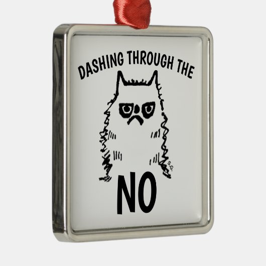 KATZE GRUMPY, NOPE CHISTMAS ORNAMENS ORNAMENT AUS METALL (Rechts)
