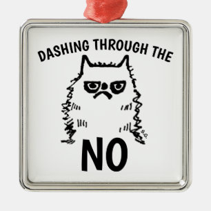 KATZE GRUMPY, NOPE CHISTMAS ORNAMENS ORNAMENT AUS METALL
