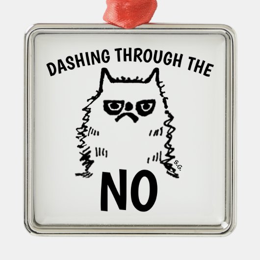 KATZE GRUMPY, NOPE CHISTMAS ORNAMENS ORNAMENT AUS METALL (Vorne)
