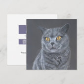 Katze Grußkarte. Feiertagskarte (Vorne/Hinten)